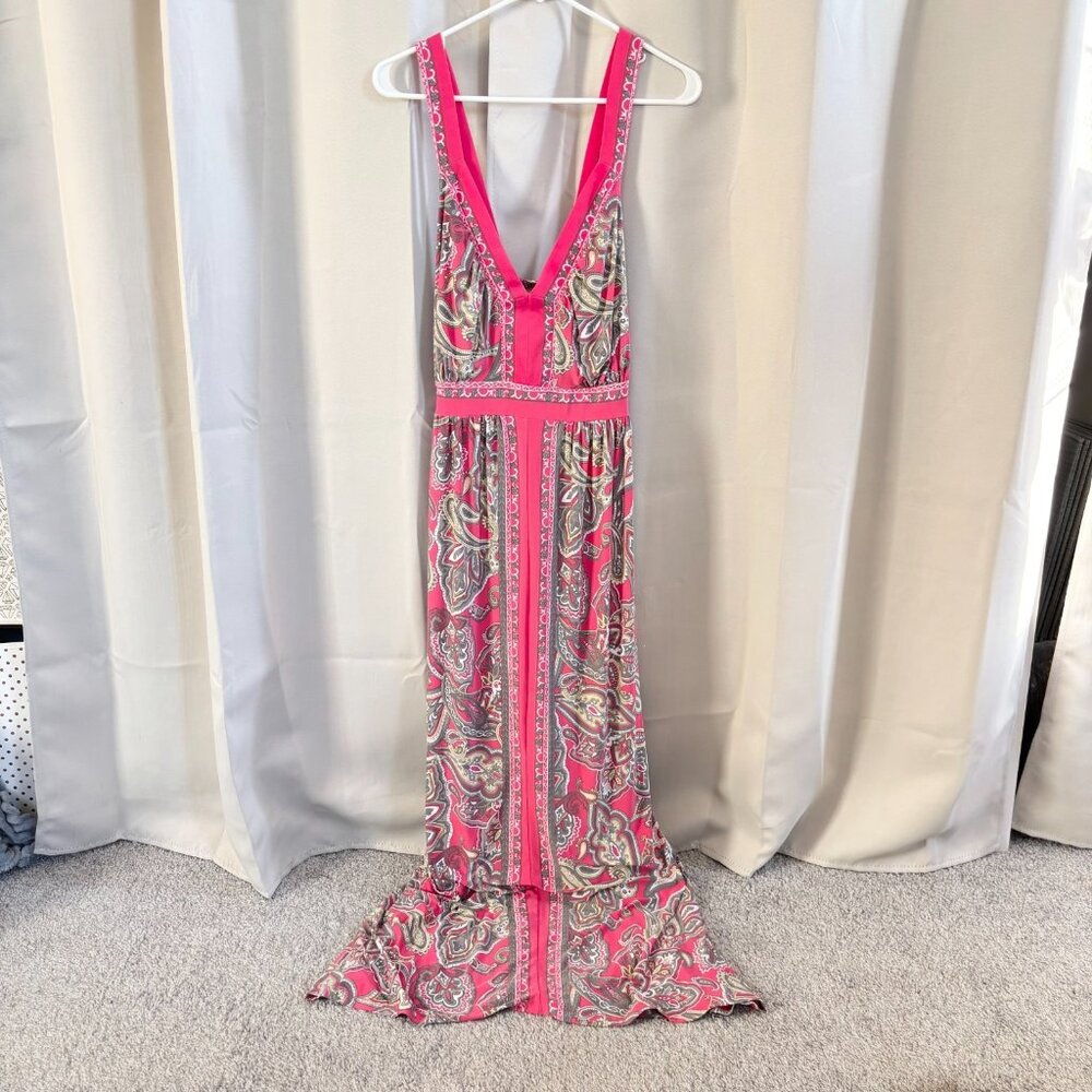 INC Whimsigoth Maxi Dress Size 1X Paisley Floral Tier Fairy Grunge Witchy 18846x